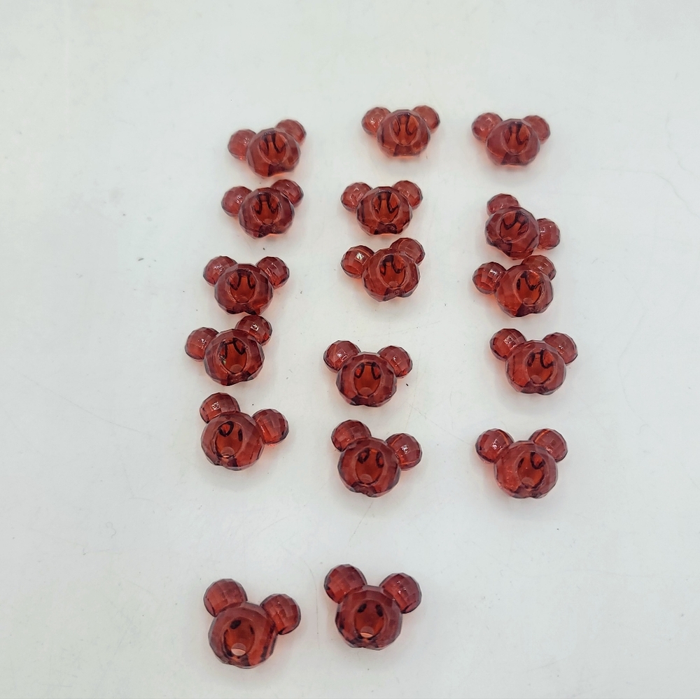 Lot of Vintage Mickey Head Acrylic Beads Amber Honey 90s Disney Style Craft - Picture 6 of 7